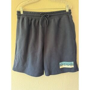 Messi Collection Argentina Mens Soccer Navy Sweat Shorts With Pockets Size M